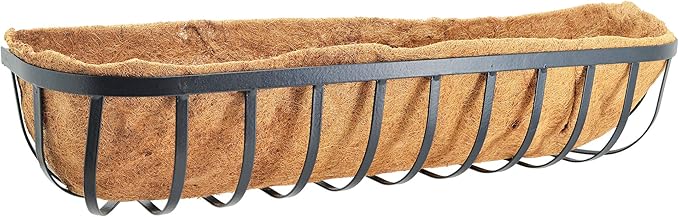 Arcadia Garden Products 1530 Solstice Series Wall Trough Planter, 36 inch, 36", Black