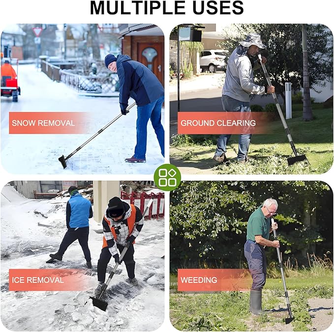 Garden Cleaning Shovel， Snow Shovel,59 Inch Handle Duty Garden Shovel， Multifunctional Cleaning Shovel，Suitable for Gardening, Planting, Weeding, Deicing and Other Gardening Tasks