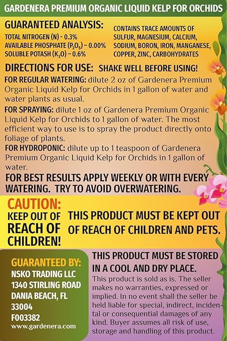 Orchid-Specific Organic Liquid Kelp Fertilizer - 32 oz - Nourish Your Orchids with Seaweed Power