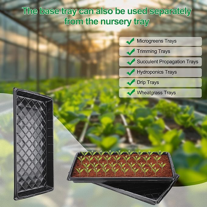 200 Cell Seed Starter Trays with Dibber – 20 Pack Reusable Seedling Trays for Germination Propagation, 200 Hole Soil Digger for Quickly Setting Out, Gift for Gardener