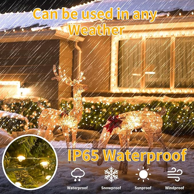 Solar Christmas Lights Outdoor, Upgraded 212FT 640LED Solar Power Christmas Lights with Remote,19 Modes Waterproof Solar String Lights for Outside Garden Home Christmas Decorations (Warm White)
