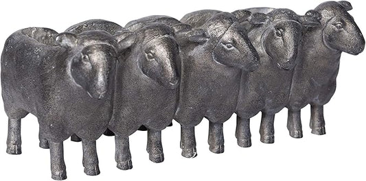 Creative Co-Op Resin Sheep Planter with Distressed Iron Finish