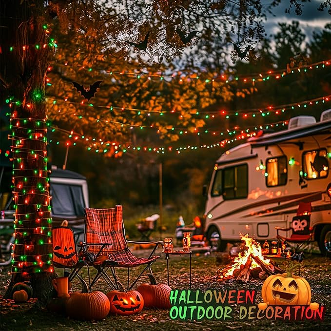 JMEXSUSS 200 LED Christmas String Lights Outdoor, Red & Green Christmas Lights Clear Wire, 11 Modes Connectable Twinkle String Lights Plug in for Christmas Halloween Garden Home Decorations