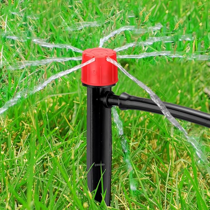 40 Pcs Garden Drip Irrigation Kit for 1/4" Drip Irrigation Tubing 360 Degree Adjustable Drip Irrigation Emitters Agricultural Drip Emitters Drip Irrigation Parts for (4-7mm) Watering Fit