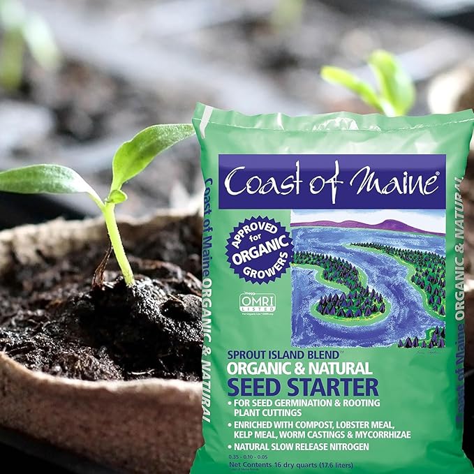 Coast of Maine, 16qt (Pack of 10) Sprout Island Blend, Organic & Natural Seed Starter for Seed Germination & Root Plant Cuttings