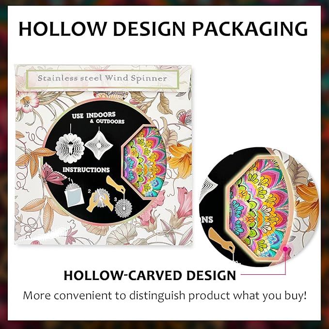 Wind Spinners Outdoor Mandala Lucky Clover,Wind Spinner Lucky Gifts for Women/Mother/Father/Men,Stainless Steel Kinetic 3D Wind Spinner Outdoor&Indoor Decoration Yard Art Garden Decor