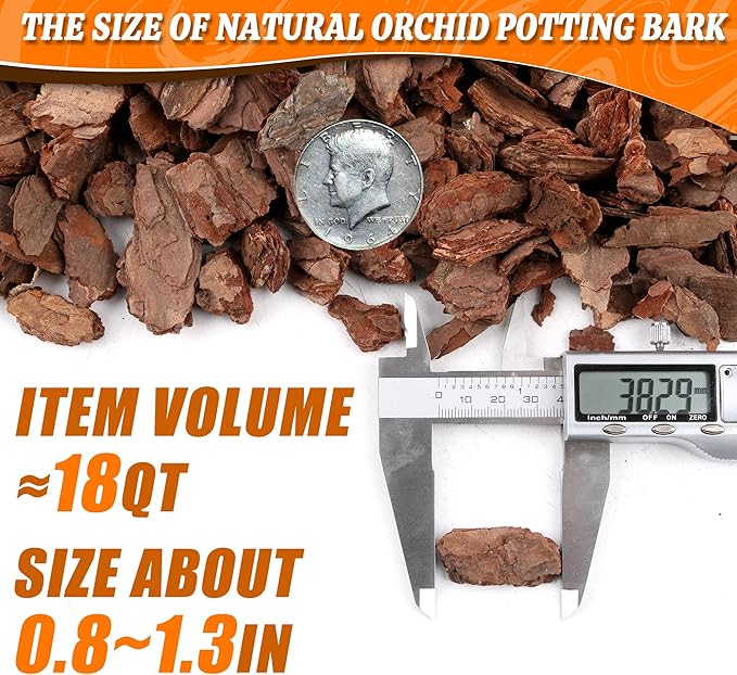 AVALUTION Orchid Potting Bark-18QT Organic Orchid Bark for Plants, All Natural Pine Bark Wood Chips for Houseplant Mulch, Orchid Plants Root Development, Mulch for Potted Plants