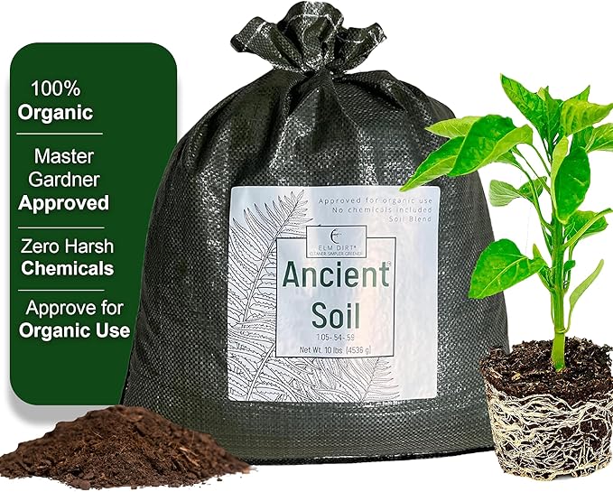 Elm Dirt Premium Ancient Soil for All Plants - Organic Plant Soil for Outdoor Plants & Indoor Plant Soil | Garden Soil for Plant Nutrients Growth & Protect your Plants Bugs - Roots Organic Soil, 25lbs