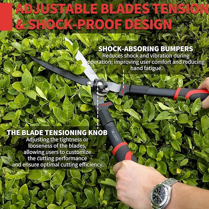 GARTOL Garden Hedge Shears & Clippers, Manual Hedge Trimmer with Comfort Grip Lightweight Handles, High Carbon Steel Bushes Cutter, Ideal for Trimming and Shaping Borders, Decorative Shrubs (23 Inch)