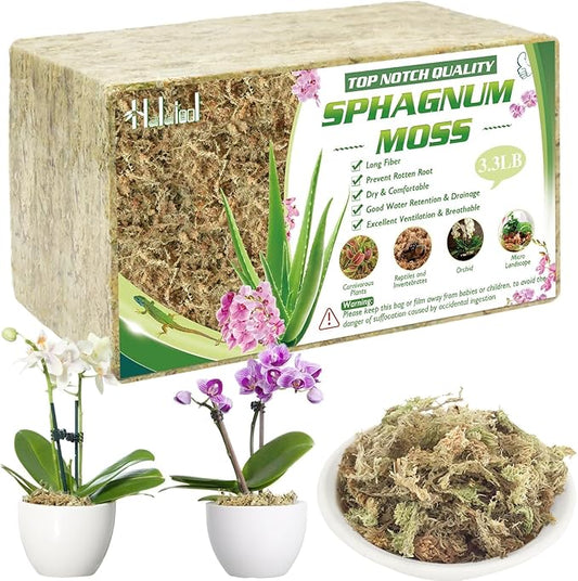 Halatool 3.3LBS Natural Sphagnum Moss for Plants 60 QT Premium Peat Moss Dried Long Fiber Orchid Moss for Orchid Repotting Carnivorous Succulents Garden Flowers Crafts Terrarium and Reptiles