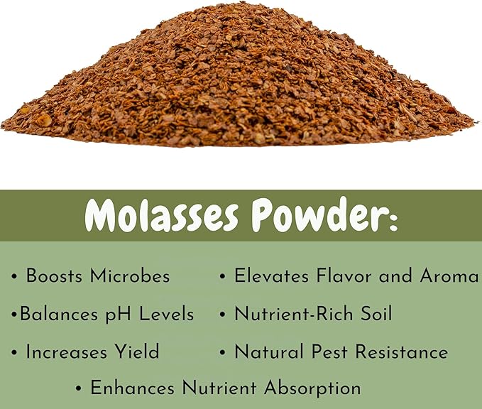 Dry Horticultural Molasses Powder (4 Pounds), Indoor/Outdoor Gardening Soil Amendment for Plants