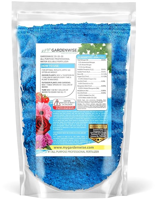 20-20-20 Water-Soluble Fertilizer – Powder for Liquid Plant Food for Indoor & Outdoor Plants, Orchids, Vegetables, Lawns, Flowers – 20 20 20 Fertilizer (1/2 Quart)