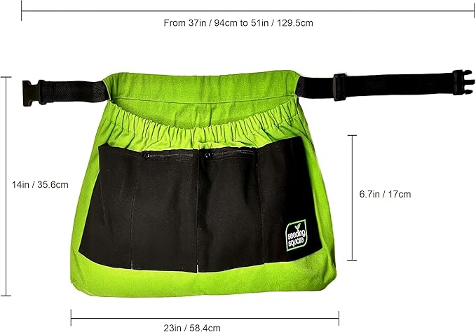 Seeding Square Harvest Apron Hands-Free Gardening Apron for Fruits, Vegetables, Tools – Adjustable, Durable, Washable