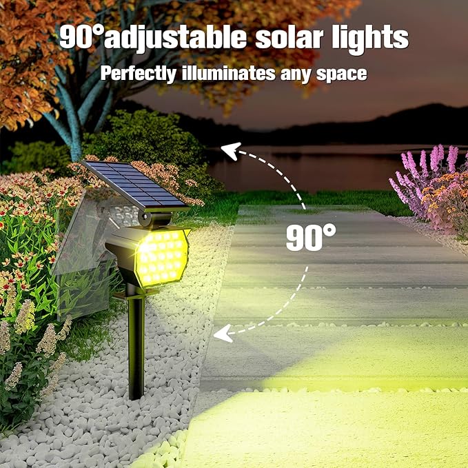 NIORSUN Solar Color Changing Lights Outdoor,7 Lighting Modes RGB Solar Outdoor Lights,IP67 Waterproof Multicolor Landscape Spotlights for Halloween Holiday Decorations,12 Pack