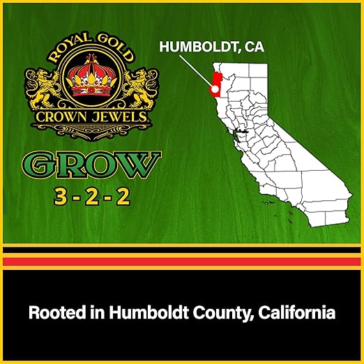 Royal Gold Crown Jewels Organic Grow 3-2-2 Dry Soluble Fertilizer, 10 lbs - Best for Improving Soil Before Planting, Encouraging Vigorous Growth and Plant Feeding