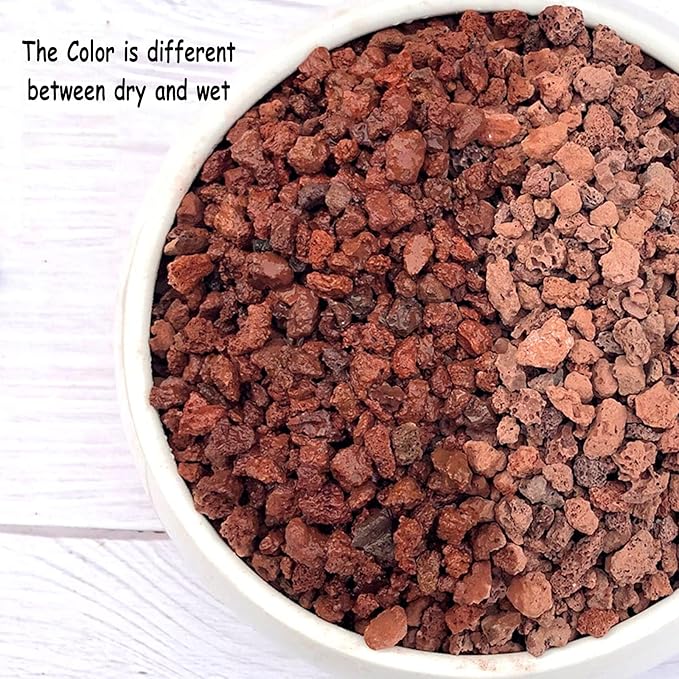 2.4lb Red Horticultural Lava Rock Soil Additive for Cacti, Vase Fillers, Succulents and Terrarium Plants - No Dyes or Chemicals - 100% Pure Volcanic Rock