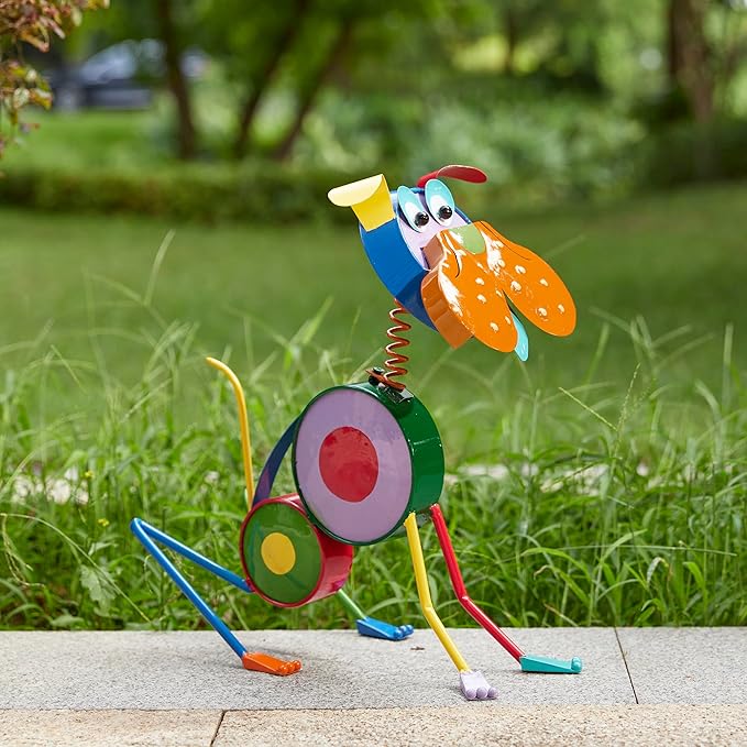 Glitzhome Metal Novelty Garden Statue Outdoor Decoration