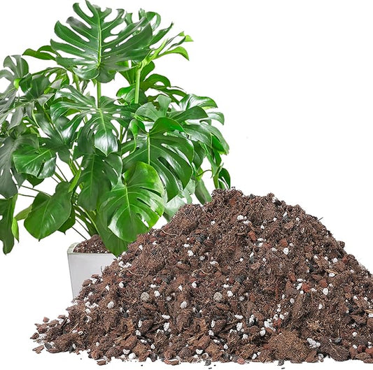 8 Quarts Monstera Soil Potting Mix - Natural Organic Tropical Plant Soil for Improving Growth Rate, Sustainable Houseplants Growing Media for Indoor Bonsai Succulents Moisture Retention Drainage