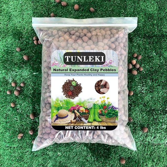 4Lbs Leca Expanded Clay Pebbles, 8-16mm Expanded Clay Aggregate, Natural Clay Pebbles for Hydroponic & Aquaponics Growing, Orchid Potting Mix, Hydroponics Supplies for Indoor Garden Plants