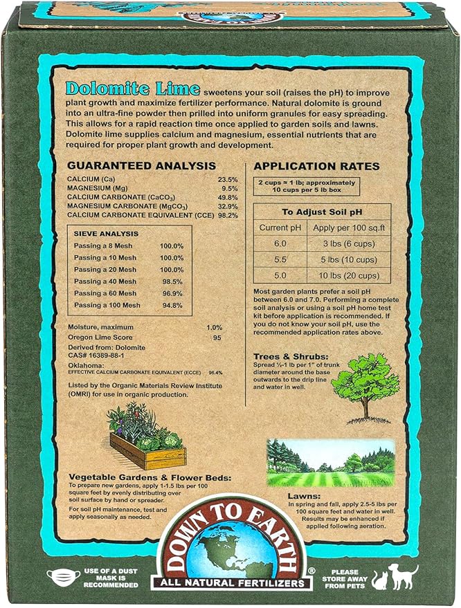 Down to Earth Organic Prilled Dolomite Lime, 5 lb