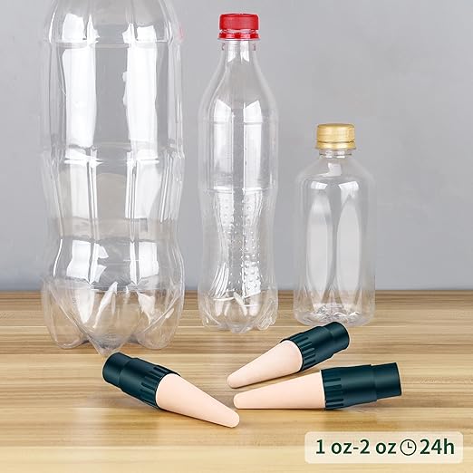 Bottle Adapter Self Watering Spikes Stakes, Vacation Plant Watering Devices, Slow Release Self Watering Planter Insert, Terracotta Drip Irrigation System, Automatic Plant Waterer, 5 Pack