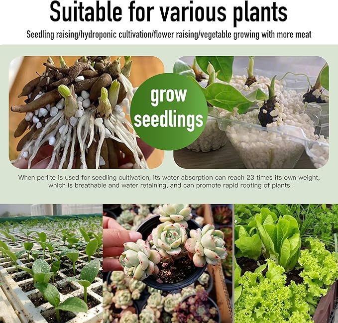 8QT Perlite for Plants Organic Perlite Horticultural Soil Amendment for Plants and Enhanced Drainage Enhanced Growth.Promote Root Growth and Soil Health