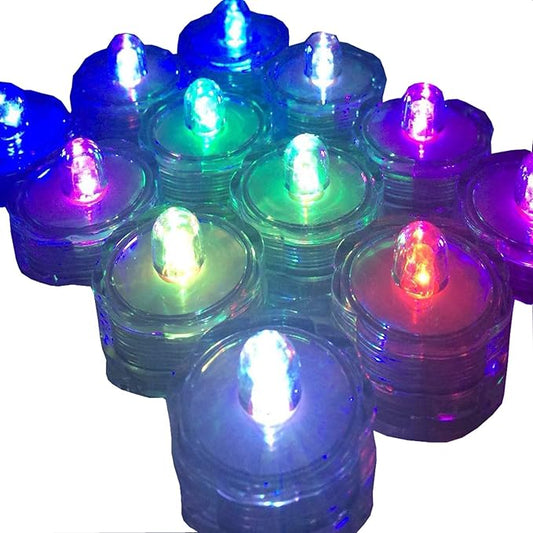 Bright LED Floral Tea Light Submersible Lights for Party Wedding (RGB(Changing Color), 20 Pack)