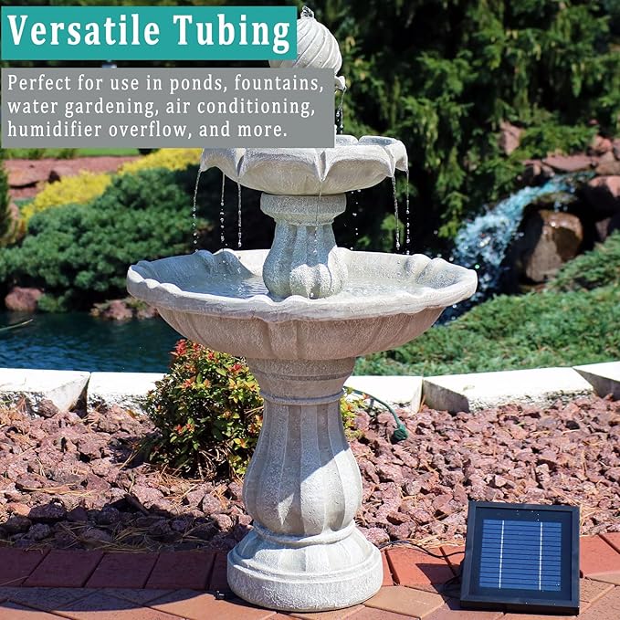 Black Vinyl Tubing 3/4” ID × 1” OD - 10 Feet PVC Flexible Plastic Tube Hybrid Hose, Transfer Water Air Oil for Pond Fountain Garden, Non-toxic and BPA free