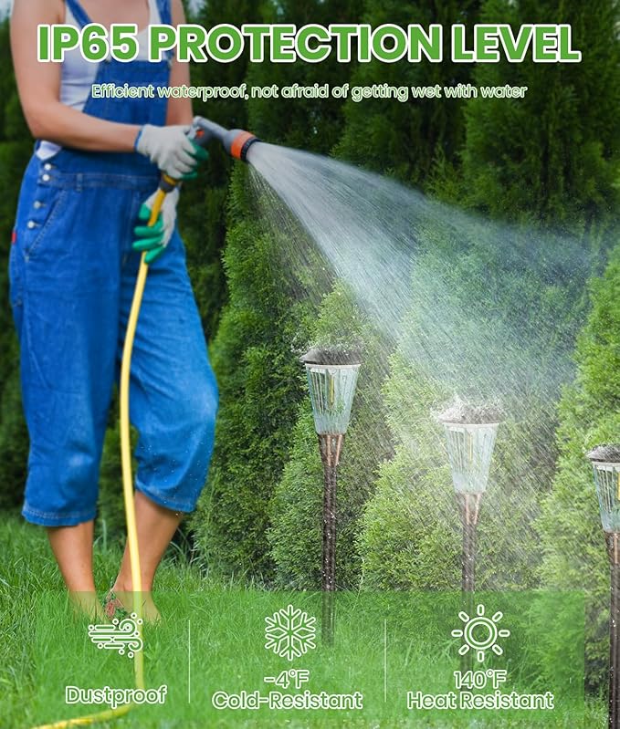 4 Pack Solar Pathway Lights Waterproof IP65, 2-in-1 Warm&Cool Solar Lights Outdoor, Bright Solar Light Outside Pathway, Auto On/Off Outdoor Light for Yard Walkway Driveway Landscape