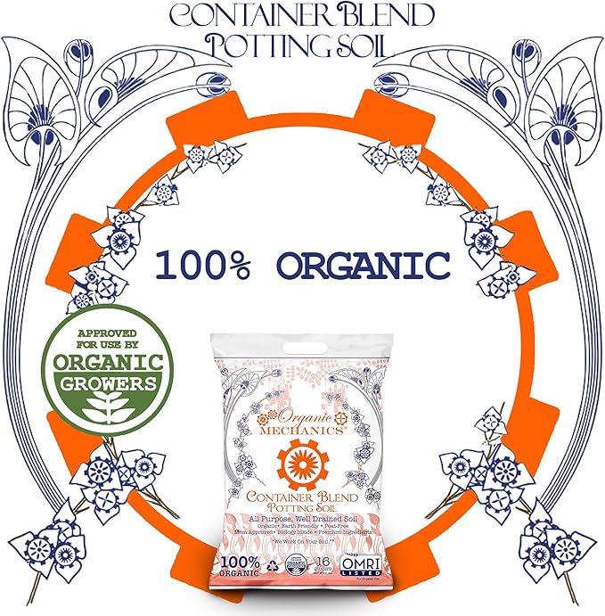Container Blend Potting Soil, 1 Cubic Foot - with Compost, Aged Pine Bark, Coir, Rice Hulls, and Worm Castings for Growing Annuals & Outdoor Containers - Peat-Free & Eco-Friendly