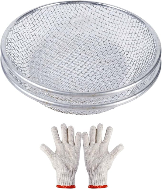 2pcs 1/4 Inch Compost Sifter for Garden Sand Soil,Soil Sifter Mesh Gardening Tool,Sifter for Rocks,Compost Sifter,Sand Screen,Garden Potting Mesh Sieve Sifting Pan,for 5 Gallon Bucket.…