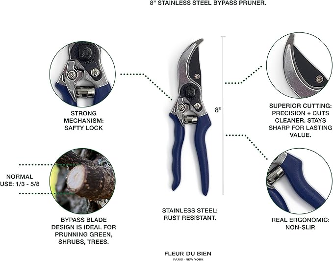 6 Piece Stainless Steel Heavy Duty Garden Tools Set, with Ash Wood Handle and Non-Slip Rubber Grip Pruner, Premium Canvas and Leather Storage Tote Bag, Outdoor Hand Tools, Garden Gift