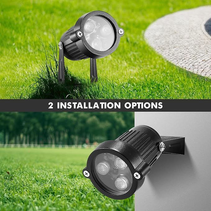 LemonBest Landscape Lighting - 6W RGB Color Changing Halloween Landscape Lights 120V Christmas Outdoor LED Spotlight with Remote Control Waterproof Spot Lights for Yard Garden Patio Driveway (2 Pack)