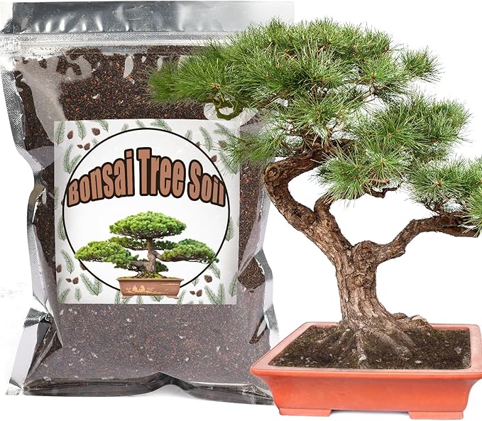 Bonsai Soil Mix 4qt Ready to Use, Organic Bonsai Tree Soil Fits for Small Bonsai Pot, Suitable for Bonsai Seedling, Repotting, or Bonsai Starter Kit
