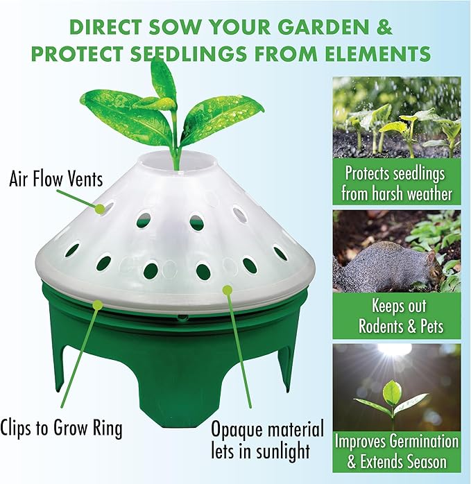 Cucumber Garden Kit with Grow Rings, Greenhouse Germination Domes, Seeds, Markers, Instructions – Gardening Gift for Mom, Teachers, Women, and Men – Made in USA
