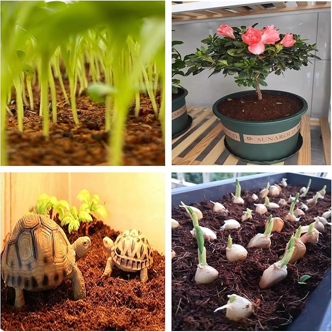 Coco Coir Brick for Plants-2 Pack Premium 100% Organic Peat Moss Mix with Low EC & pH Balance Plant Soil Enhance Root