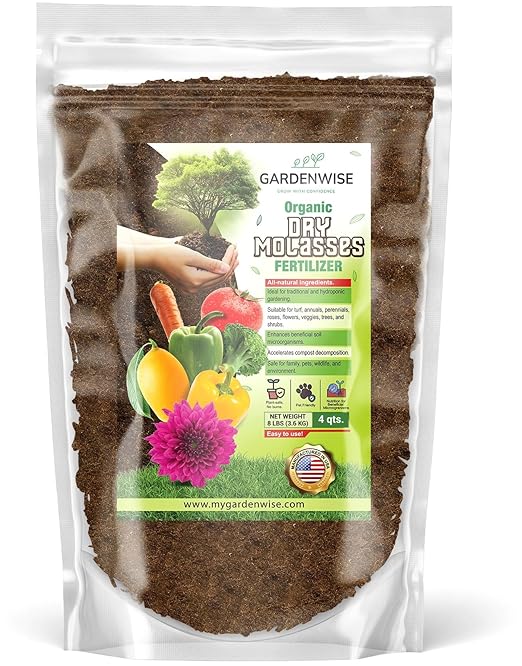Organic Molasses for Plants - Horticultural Molasses - Ideal for Traditional & Hydroponic Gardening, for Indoor & Outdoor Plants (4 QUARTS)