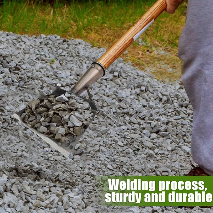 2Pcs Multifunctional Garden Cleaning Shovel Set, Garden Spade Shovel, Farm Weeding Planting Shovel Gardening Scraper Shovel, Manganese Steel Flat Shovel Not Include Pole (21cm/8.2in)