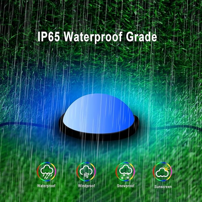 Outdoor Smart Ground Lights - 65FT 45Pack Pathway Light Remote & App Control, Color Changing Walkway Lighting Compatible with Alexa Halloween Christmas Outdoor Decor for Patio, Garden, Yard