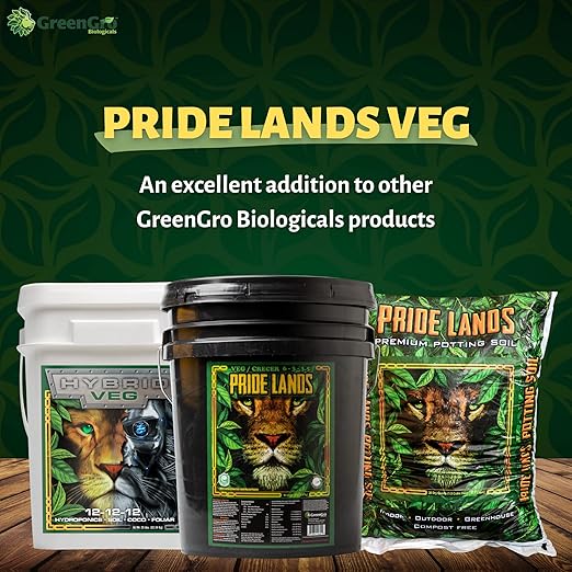 Pride Lands Veg Premium Organic Dry Top Dress Fertilizer for The Vegetative Cycle, Bigger Buds and Healthier Plants with Our Complete Veg Food, Safe for Plants You Consume, 10 lb