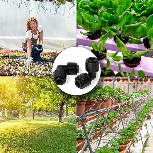30 Pack Quick Connect 1/4" Drip Irrigation Elbow Coupling Connector,Universal 90 Degree Elbow Fitting for 1/4 Inch Irrigation Tubing,Leak Free Fittings for Sprinkler or Drip Irrigation System