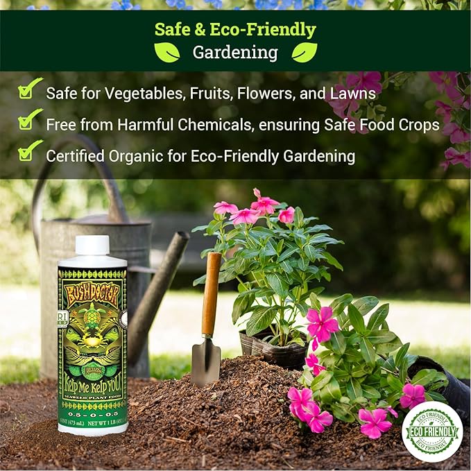 FoxFarm Bushdoctor Kelp Me Kelp You Fertilizer, Liquid Seaweed Extract for Plants, Vegetables, & Flowers - Promotes Root Growth & Soil Health - Perfect for Hydroponics & Soil, NPK 0.5-0-0.5 (Pint)