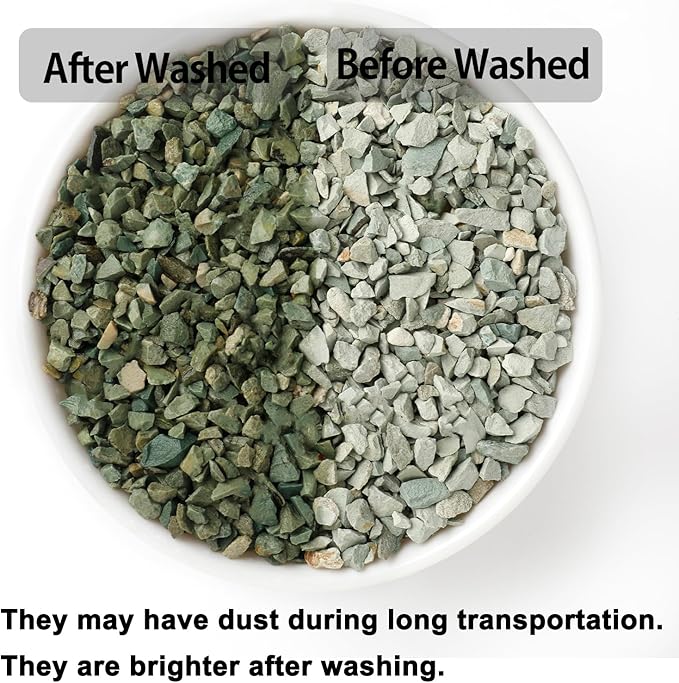 2.4lb Succulents and Cactus Green Zeolite, Décor & Additive Rocks, Natural Decorative Gravel for Bonsai, Fairy Gardening, DIY Projects, Vases Fillers, Terrarium