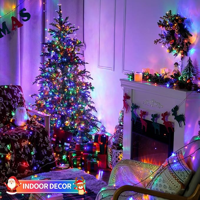 JMEXSUSS 500 LED Christmas String Lights Outdoor, 173ft 8 Modes Multicolor Christmas Lights Plug in, Waterproof Green Wire LED Christmas Tree Lights for Indoor Tree Xmas Decor