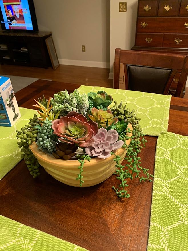 DECOROUS Artificial Succulents Plants Unpotted -14 Pack– Large Fake Succulent Plant Indoor Outdoors – Realistic Faux Cactus Suculentas Bulk for Home DIY Décor – Small Desert Plastic Cacti Succulants