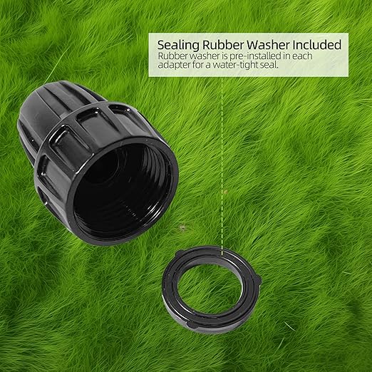 3 Pack 1/2 Inch Drip Irrigation Tubing to Faucet/Garden Hose Adapter, 3/4" to 1/2" Irrigation Hose Adapter, 3/4" Female Faucet Connector Fitting for Irrigation Tubing (1/2'' ID x 0.60''-0.64'' OD)