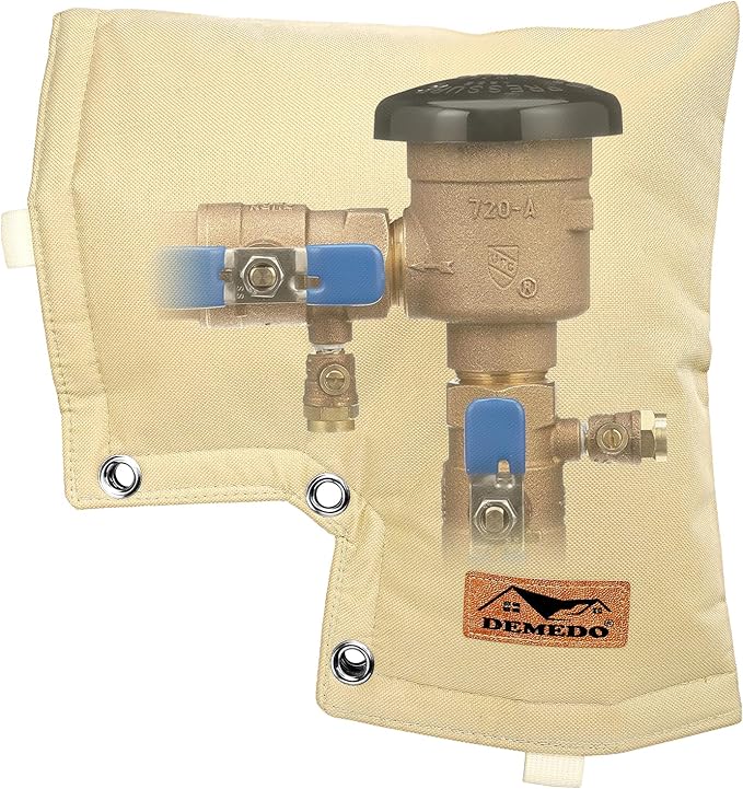 Backflow Cover, Backflow Preventers Protection, Pressure Vacuum Breaker Cover for Winter, Insulated Cover Pouch for Irrigation Backflow Valve, Sprinkler Valves Cover in Snow or Sun Exposure – Beige