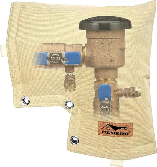 Backflow Cover, Backflow Preventers Protection, Pressure Vacuum Breaker Cover for Winter, Insulated Cover Pouch for Irrigation Backflow Valve, Sprinkler Valves Cover in Snow or Sun Exposure – Beige