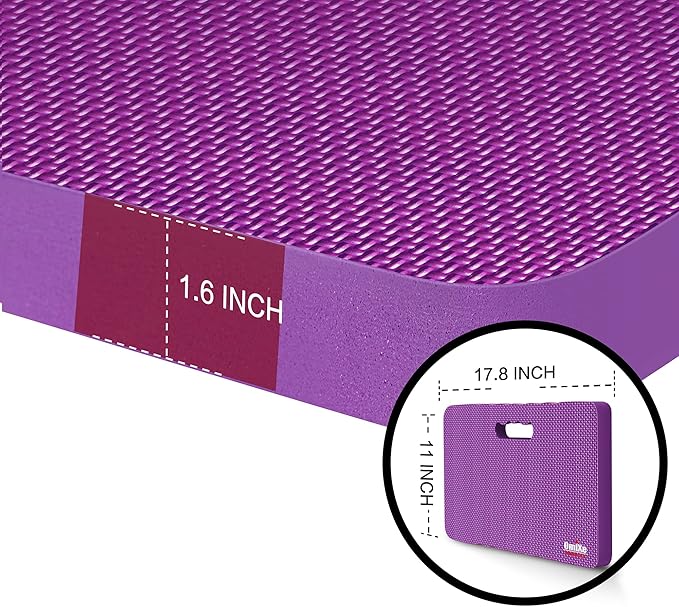 Extra Thick Kneeling Pad Comfy Foam Kneeler Mat Garden Knee Pad Cushion for Gardening Planting Yard Work Prayer Yoga Mechanic Exercise Workout Baby Bath 18 x 11 x 1.5 Inch Large Purple 2 Pack
