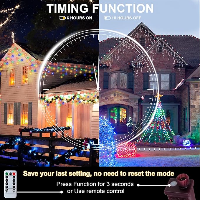PEMOTech 432-LED 32.8FT DIY Decorative Lights with Remote & 8 Modes，Plug in Connectable Fairy Lights Timer for for Wedding, Storefront Decoration, Easter, Garden Parties & Waterproof Spring Nights